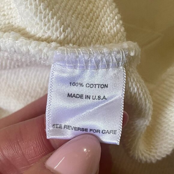 California Incline MALIBU CALI Crew Neck Sweatshirt Cream Size L Sample NWT - Picture 13 of 14